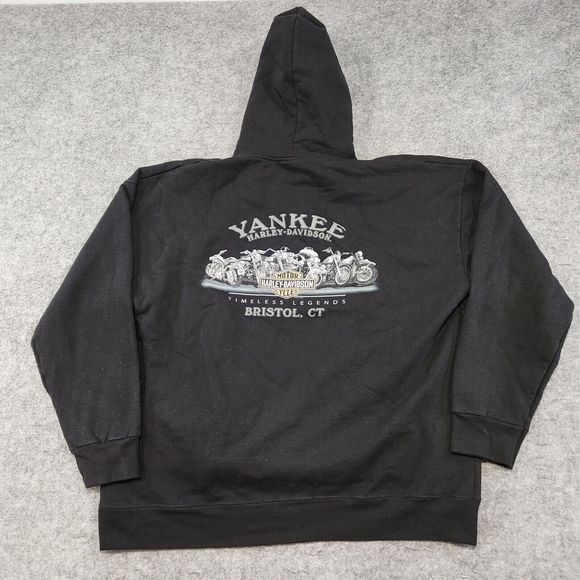 Harley Davidson Motorcycles Mens XL Bristol Connecticut CT Hoodie Sweatshirt - Picture 12 of 16